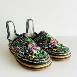 Handmade Moroccan Embroidered Leather Babouche Shoes EU 36–37